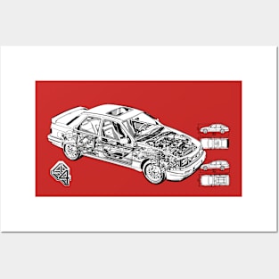 FORD SIERRA 4x4 - cutaway technical image Posters and Art